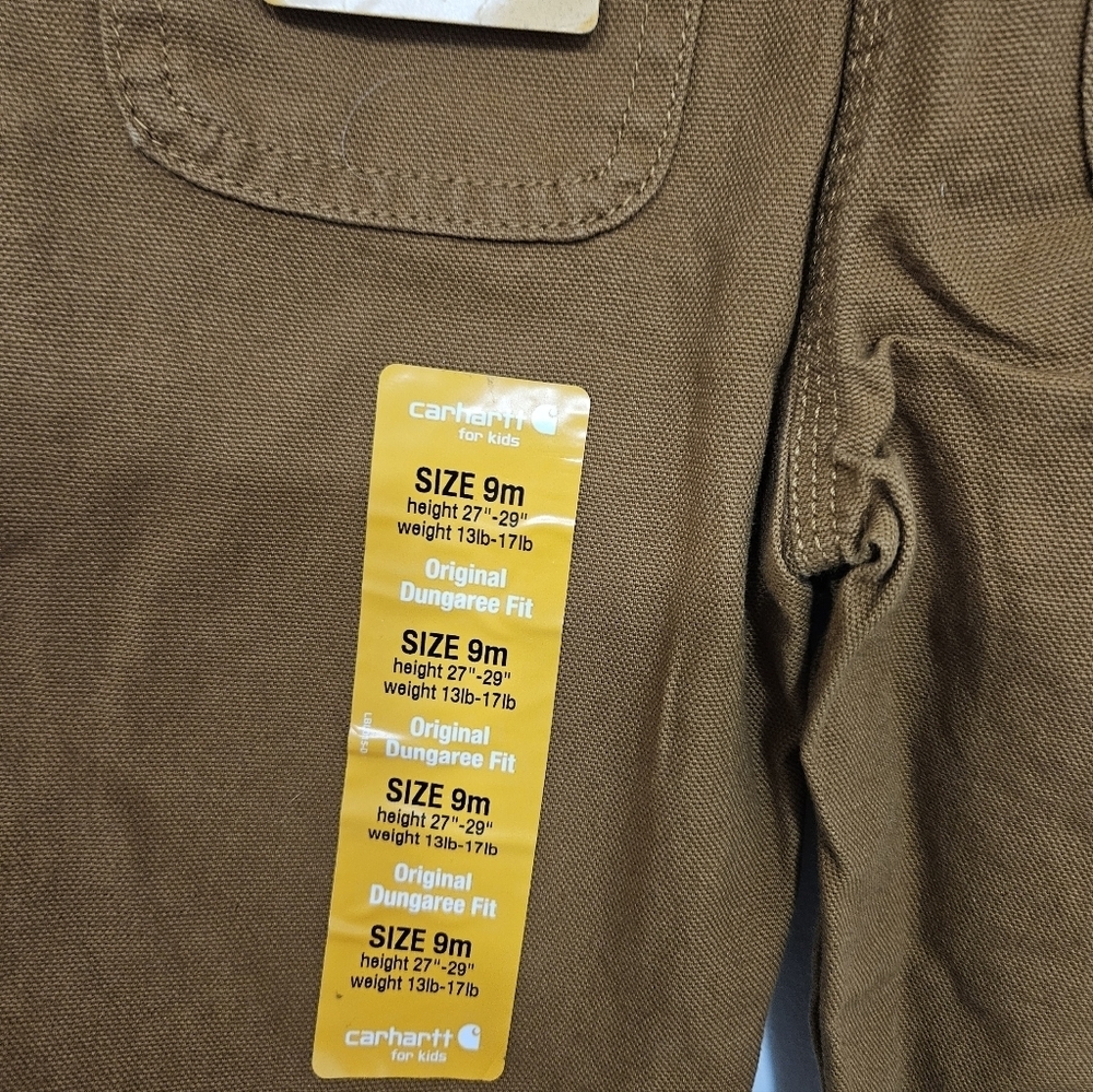 NWT Carhartt Kids Overalls in Rich Brown - Picture 3 of 4